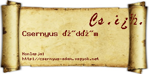 Csernyus Ádám névjegykártya